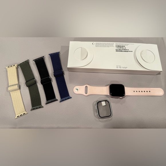 Apple Smartwatch with Pink and Cream Bands